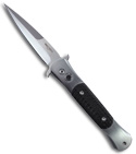 Protech Stainless Don Automatic Knife w/ Carbon Fiber Inserts (Satin PLN) 1711