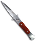 Protech Stainless Custom Don Automatic Knife w/ Cocobolo Inserts (Satin PLN)