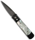 Limited Protech Godfather Mother of Pearl Inlays Knife Damascus