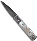 Protech Godfather "Ultimate Custom" Stainless w/ Mother of Pearl (Damascus)