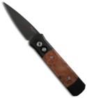 Protech Godson Maple Burl Wood Automatic Knife (Black PLN) 707