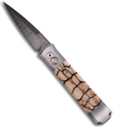 Limited Protech Godfather Stainless w/ Tiger Coral (Damascus)