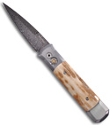Limited Protech Godfather Stainless w/ Mastadon Ivory (Damascus)