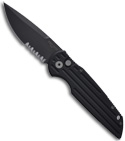 Protech Tactical Response 3 Automatic Knife w/ Grooves (Black SER) TR-3 PSBT