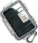 Pelican 1020 Micro Case Water Resistant Storage w/ Carabiner (Clear)