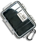 Pelican 1040 Micro Case Water Resistant Storage w/ Carabiner (Clear)
