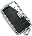 Pelican 1060 Micro Case Water Resistant Storage w/ Carabiner (Clear)