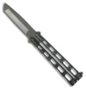 114A Bear Cutlery Butterfly Knife (Large Silver Vein Tanto)