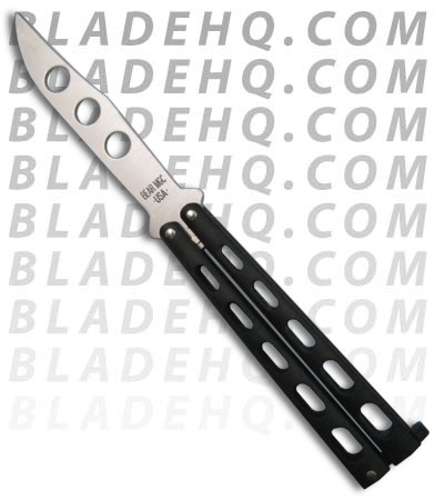 Bear Butterfly Knife Trainer w/ Black Handle (4" Dull Blade) 114BTR