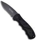 Boker Magnum Blitz Manual Button Lock knife (Black / SER) 01BO131