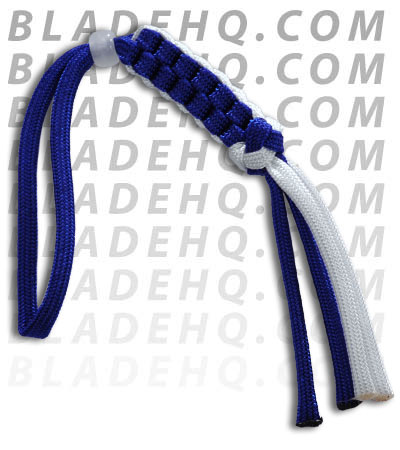 Para-Cord Wilson Tactical Lanyard Blue and White w/ Glow in the Dark Bead