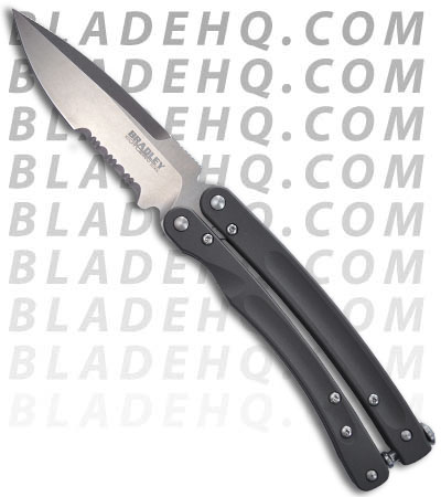 Bradley Mayhem Butterfly Knife Titanium Balisong (3.83" Stonewash Serr) 17040S