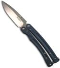Bradley Mayhem Butterfly Knife Blue Titanium Balisong (3.83" StonePLN)