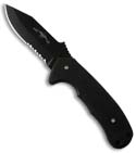 Emerson Police Utility Fixed Knife Black (SER) w/ Sheath