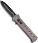 Asheville Steel Paragon Pewter ATKO10 OTF Knife (Dagger / Black PLN)