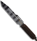 Linton Camo Seal Survival Fixed Blade Tanto Knife w/ Cord Wrapped Handle (Black)