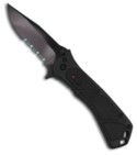 Ontario Medium Spring Assisted Knife (Black /  SER) AOMBSS