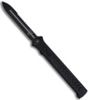 Asheville Steel Paragon Estiletto OTF Automatic Knife (5.5" Black Serr)