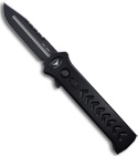 Asheville Steel Paragon ATKO10 OTF Double Edge Knife (Black SER)