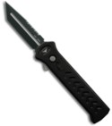 Asheville Steel Paragon ATKO10 OTF Knife (Tanto Black PLN & SER Sharp Back)