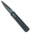 Protech Godfather Automatic Knife Solid Black Handle (4" Black Serr) 921PS