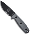 RAT Cutlery RC-3 Tactical Survival Fixed Blade Knife (3.88" Black Serr) RC-3SM
