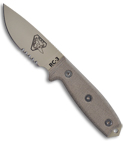 RAT Cutlery RC-3 Tactical Survival Fixed Blade Knife (3.88" Tan Serr) RC-3S DT