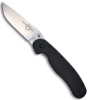 Ontario RAT Model 1 Folder Knife, Black Handle (3.6" Satin Plain) 8848SP