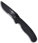 Ontario RAT Model 1 Folder Knife, Black Handle (3.6" Black Serr) 8847BS