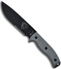 RAT Cutlery RC-6 Fixed Blade Knife Micarta Handle (Black SER) RC-6S