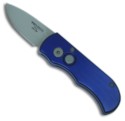 102 Protech Runt Automatic (Blue Handle / Bead Blast Blade)