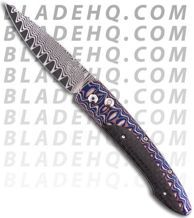 William Henry Lancet Automatic Knife Carbon Fiber & Mokume Damascus B10WMCW-II