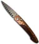 William Henry Lancet Automatic Knife Snakewood & Mokume Damascus B10WMSW