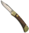 Buck 110 Custom Brass & Redwood Burl Handles Handles (Dual Action Automatic)