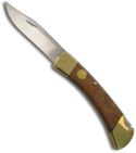 Buck 110 Custom Brass & Teakwood Burl Handles Handles (Dual Action Automatic)