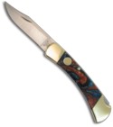 Buck 110 Nickel & Custom Mosaic Handles (Dual Action Automatic)