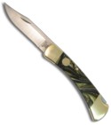 Buck 110 Nickel & Custom Burly Oak Handles (Dual Action Automatic)