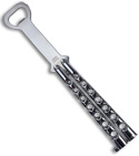 The "Bottle-Fly" Butterfly Knife Bottle Opener (Silver)