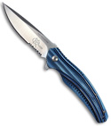CRKT Ken Onion Ripple w/ Ti-nitride Blue Scales (Satin SER) K405BXS