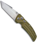 Hogue Knives EX01 Knife OD Green Aluminum Handle Tanto Blade (3.5" Tumble Plain)