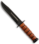 Ka-Bar USMC Full-Size Fixed Blade Knife (7" Black Serr) 02-1218