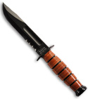 Ka-Bar Short USMC Fighting / Utility Knife Leather Sheath (Black SER) 1252