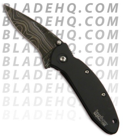 Kershaw Damascus Scallion Knife Assisted Opening (Black) 1620DAM