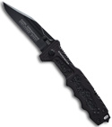 Dark Ops StratoFighter TiCN Fighting Folding Knife (4.5" Black Serr) DOH115