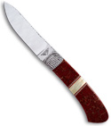 Paragon Asheville Steel Custom Painted Pony Lee/ Herron Skinner Knife Red Handle