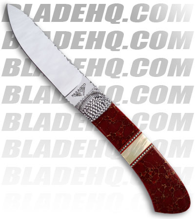 Paragon Asheville Steel Custom Painted Pony Lee/ Herron Skinner Knife Red Handle