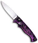 Piranha Plum P-1 Pocket Automatic Knife (3.2" Mirror Plain)