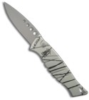 Piranha Amazon Silver & Black Striped Automatic Knife (Bead Blast PLN)