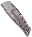 Piranha Amazon Silver & Red Striped Automatic Knife (Bead-Blast PLN)