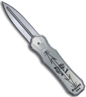 Piranha Silver Excalibur Double Action OTF Knife (Mirror PLN)